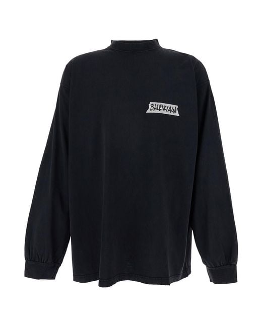 Balenciaga Blue Sweatshirt, Cotton T-Shirts for men