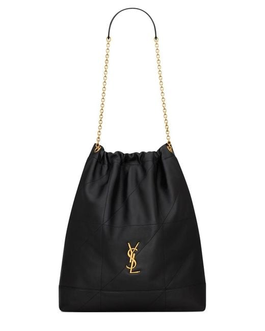 Saint Laurent Black Pochon Jamie Large Lambskin Shoulder Bags