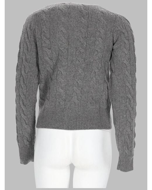 Polo Ralph Lauren Gray Cable-Knit Wool & Cashmere Cardigan Jumpers