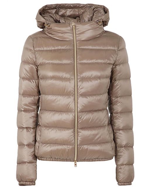 Herno Synthetic Giada Puffer Jacket in Taupe (Gray) | Lyst