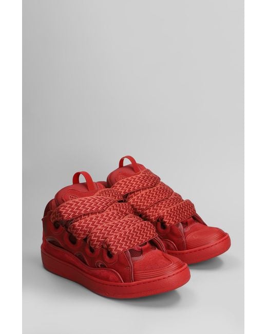 Lanvin Red Curb Sneakers for men