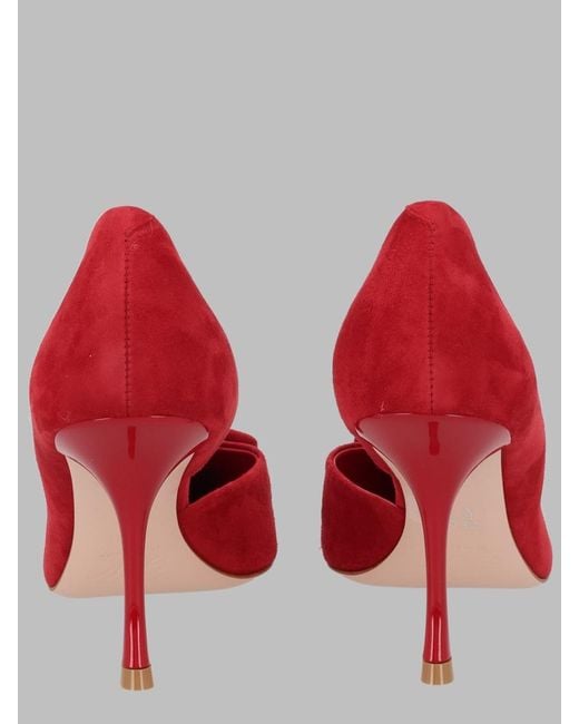 Roger Vivier Red Pumps Viv Ville Dorsay Leather Goat