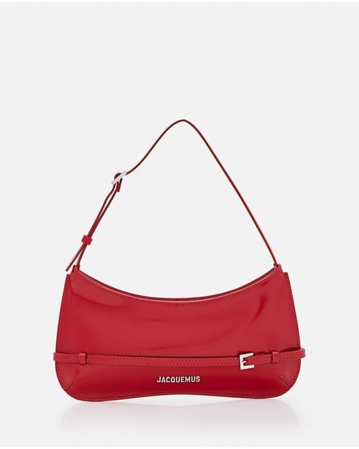 Jacquemus Red Le Bisou Ceinture Patent Leather Shoulder Bag