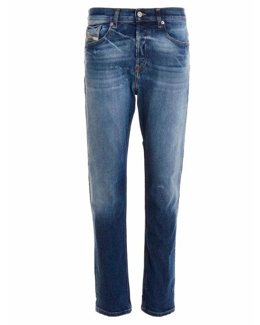 DIESEL Blue D-Fining Stretch Tapered Fit Denim Jeans for men