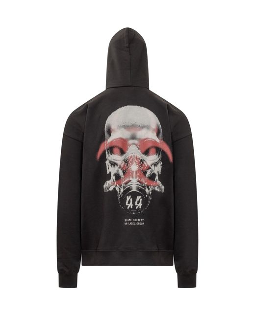 44 Label Group Black Hoodie With Print for men