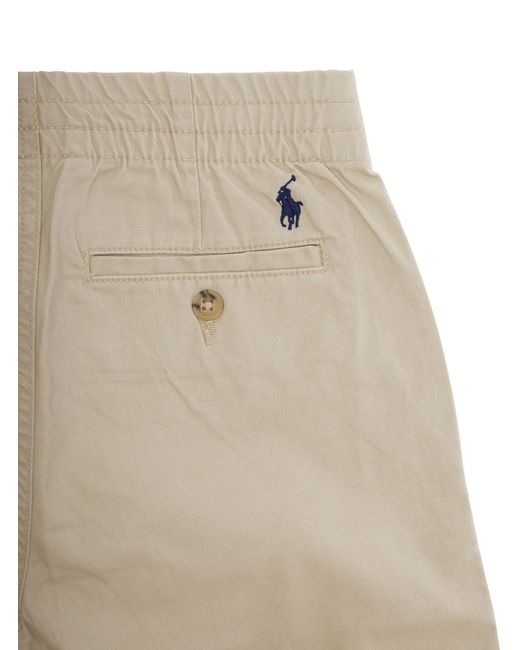 Polo Ralph Lauren Natural Cotton Trousers With Elasticated Waist for men