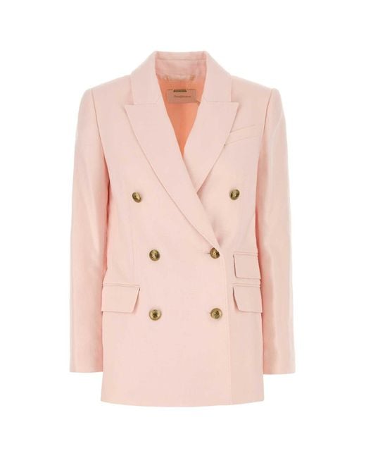 【送料&関税込】Zimmermann Pastel Pink Linen Crush Blazer Zimmermann Pastel Linen Crush Blazer in Pink | Lyst