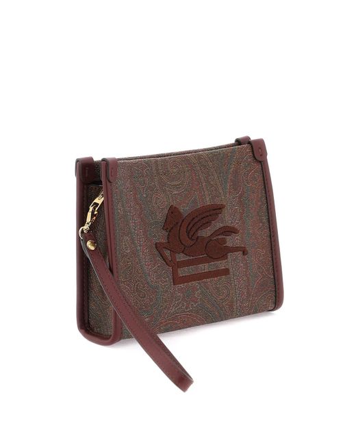 Etro Brown Paisley Pouch