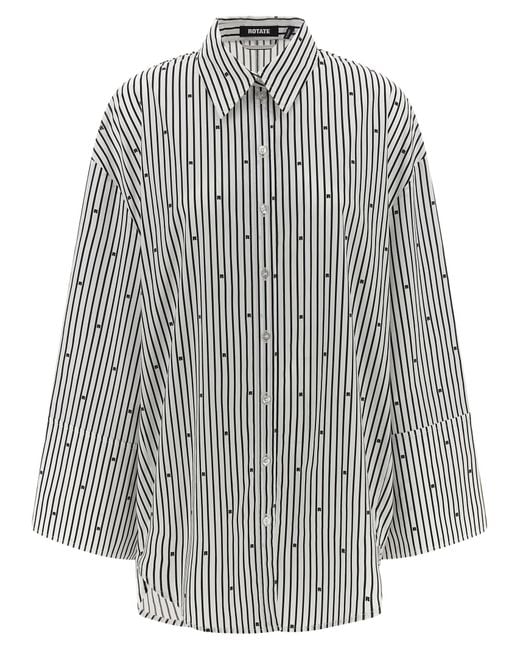 ROTATE BIRGER CHRISTENSEN Gray Poplin Oversized Striped' Shirt
