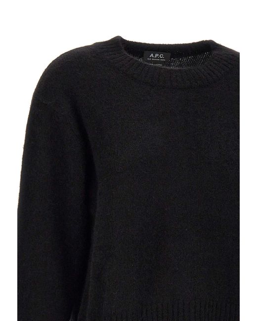 A.P.C. Black "alison" And Merino Wool Pullover