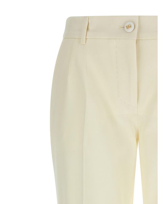 Dolce & Gabbana White Kate Pants Virgin Wool Elastane