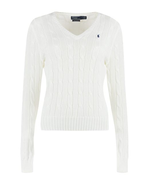 Ralph Lauren White Cable Knit Sweater