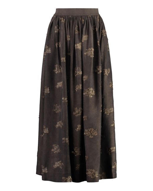 Uma Wang Black Gillian Midi Skirt