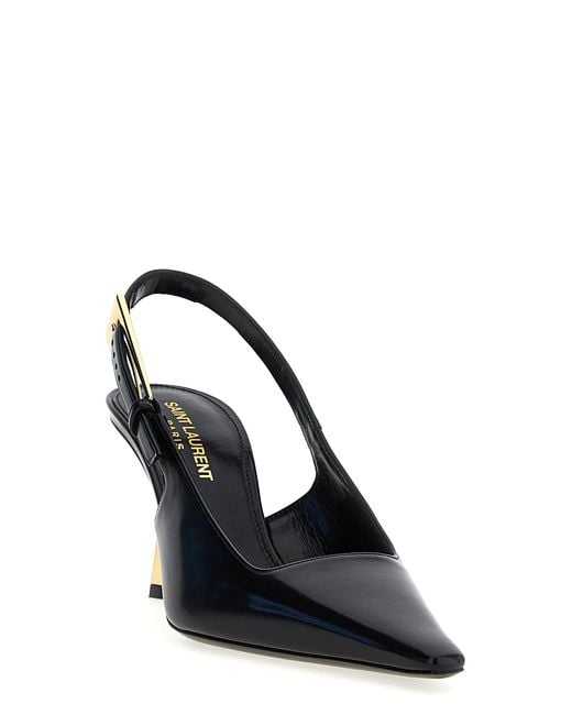 Saint Laurent Black Lee Slingback Heels