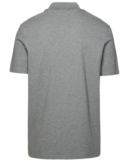 Balmain Gray Cotton Polo Shirt for men