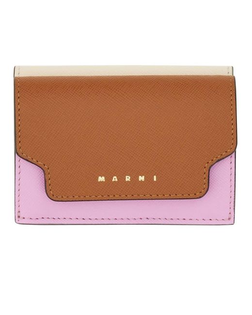Marni Brown Tri-Fold Wallet