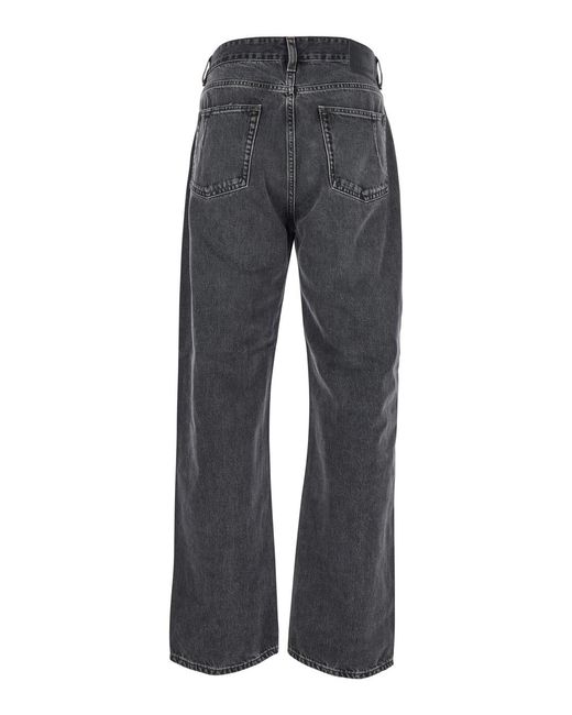 Won Hundred Gray Denim Jeans With Belt Loops For Organic Cotton for men
