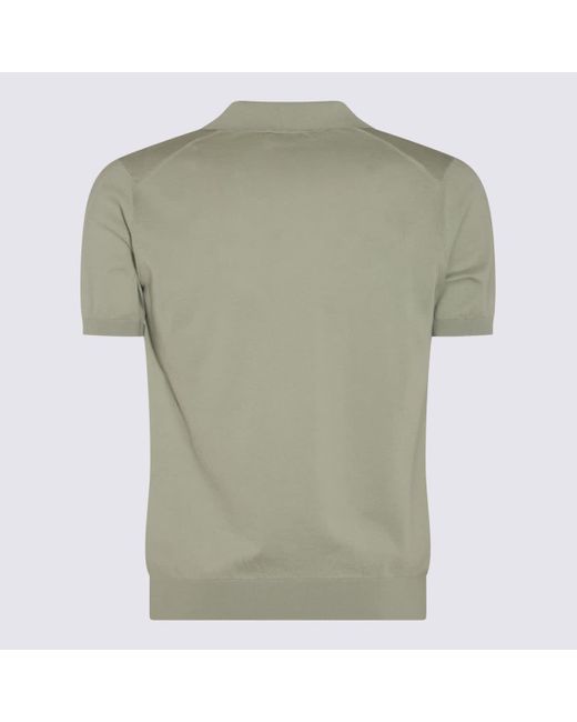 Piacenza Cashmere Green Cotton Polo Shirt for men
