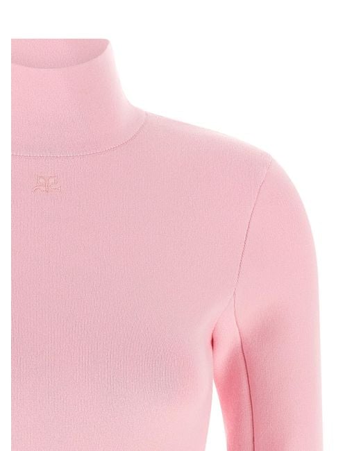 Courreges Pink Interlock Viscose Sweater
