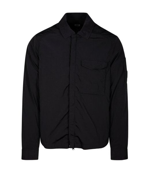 C P Company Black Chrome-r Long-sleeved Overshirt for men