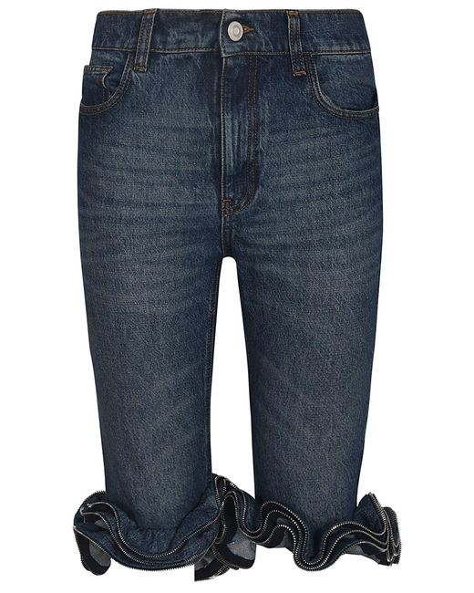 Coperni Blue Ruffle Denim Jeans