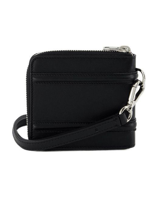 McQueen Black Zip Around Billfold Wallet for men