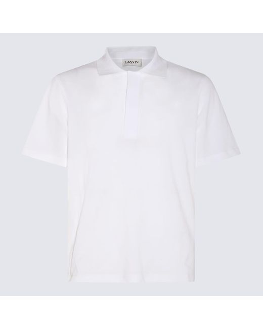 Lanvin White Cotton Polo Shirt for men