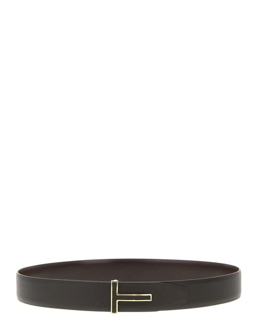 Tom Ford White 'T' Reversible Belt for men