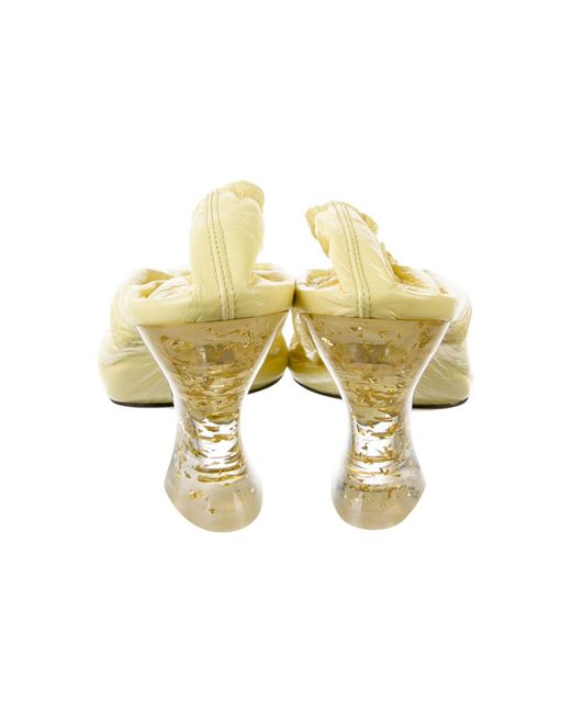 Bottega Veneta Yellow Almond Toe Elasticated 75Mm Pumps