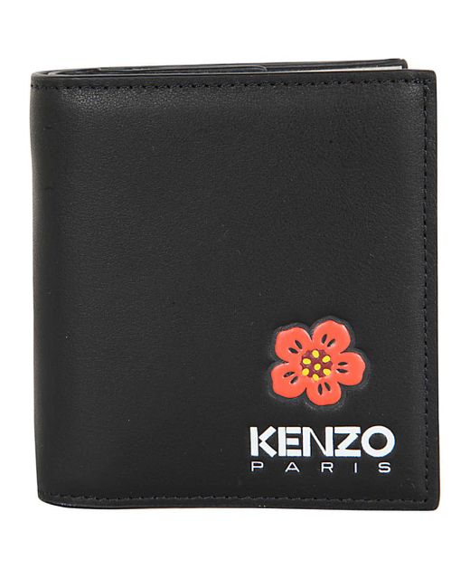 KENZO Leather Crest Bifold Wallet in Black for Men Save 18 Lyst UK
