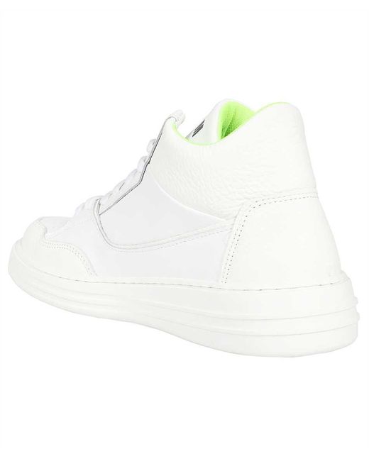 MSGM White Leather Low Sneakers for men