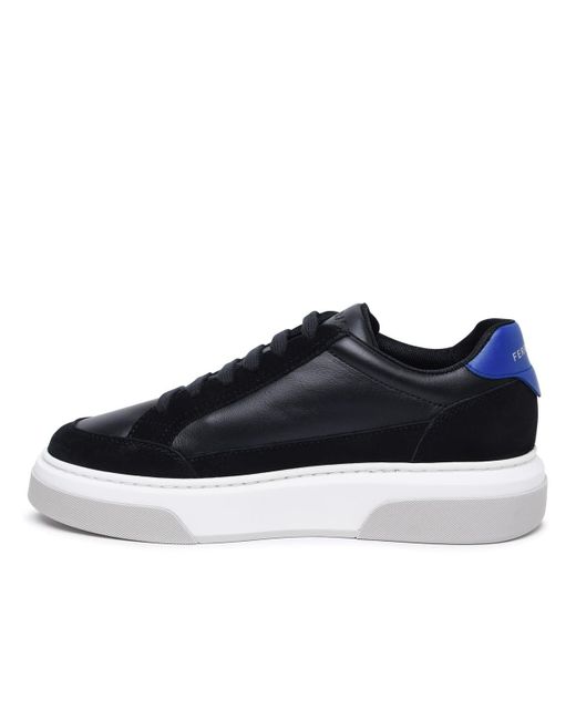 Ferragamo Blue 'cassina' Leather Blend Sneakers for men