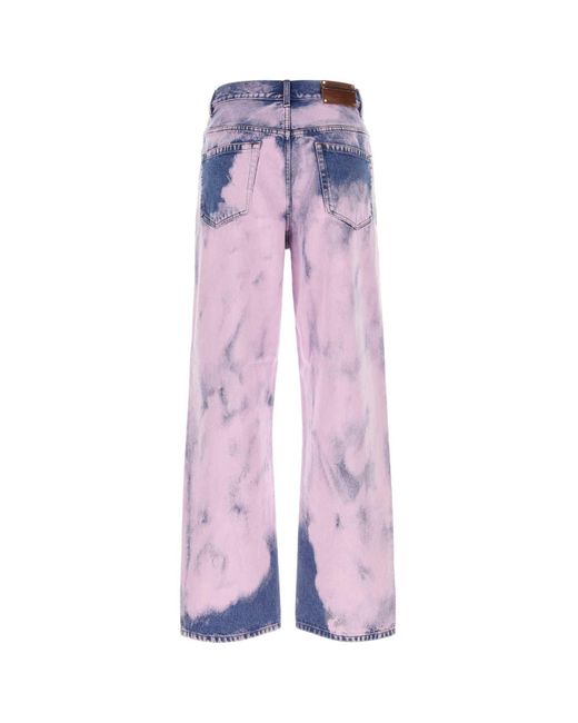 Dries Van Noten Purple Two-Tone Denim Jeans for men