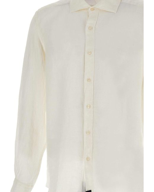 Fay White Linen Shirt for men