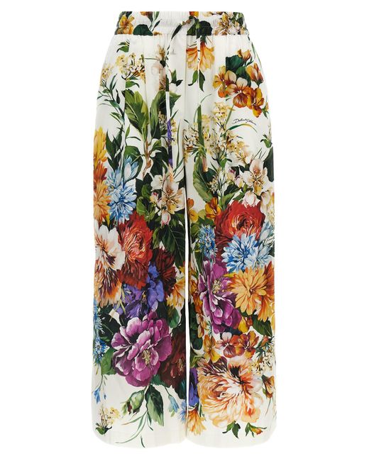 【関税込み】dolce & gabbana BOUQUET' PAJAMA PANTS Dolce & Gabbana 'Bouquet' Pajama Pants in White | Lyst