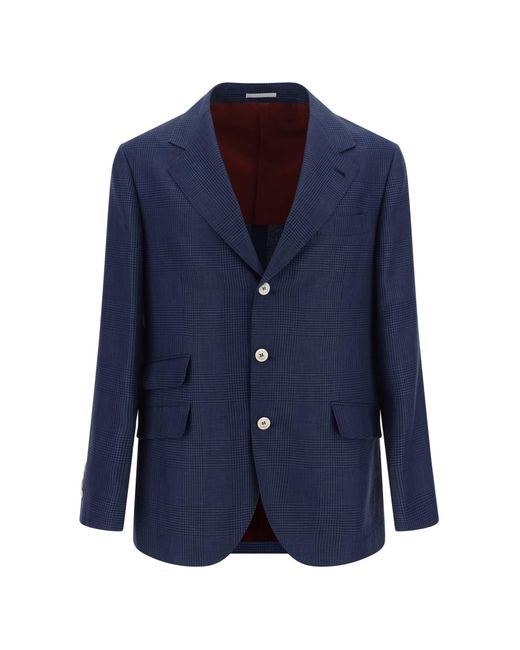Brunello Cucinelli Blue Blazer Jacket for men