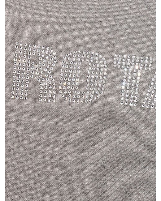 ROTATE BIRGER CHRISTENSEN Gray 'Firm Knit Cropped' Sweater