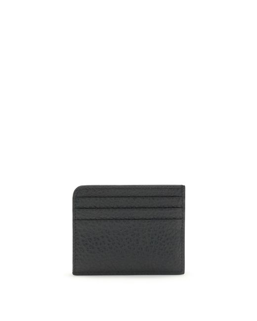 Maison Margiela Gray Leather Card Holder Calf Bos Taurus Wallet