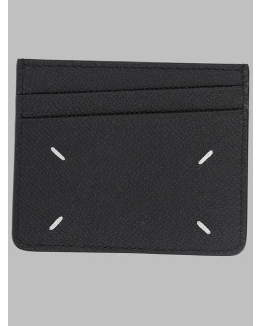 Maison Margiela Black Card Holder Slim Leather Wallets & Purses
