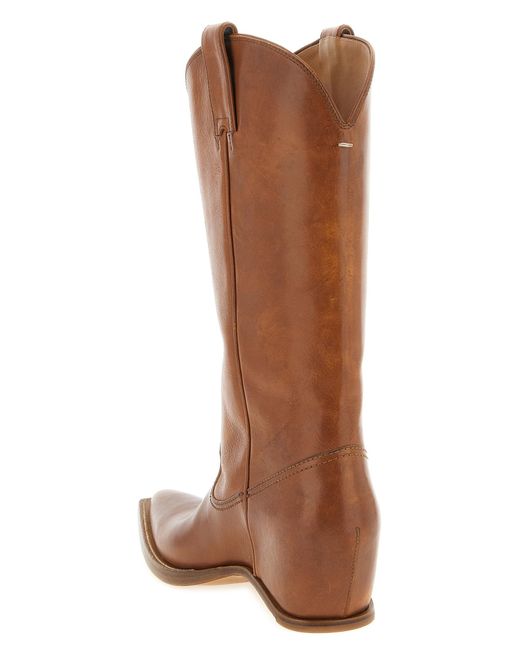 Maison Margiela Brown Solid Pointed Toe Boots