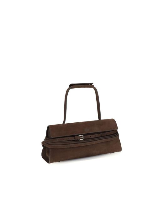 Moschino Brown Tie Me Medium Shoulder Bag