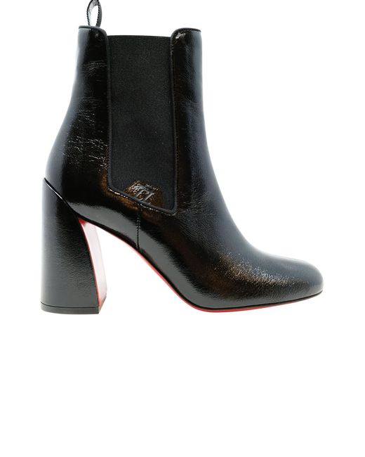 Christian Louboutin Black Leather Turelastic 85 Naplak Ankle Boots