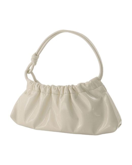 Nanushka Gray Valerie Bag Cream Patent Vegan Leather Synthetic_Leather Shoulder-Hobo-Bags