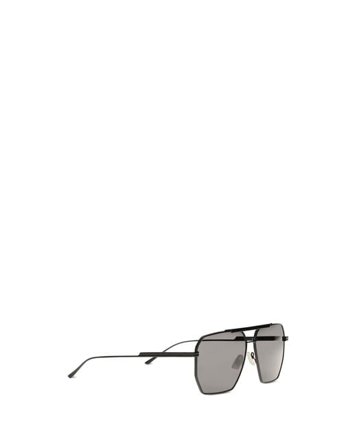 Bottega Veneta Gray Square Sunglasses- Metal