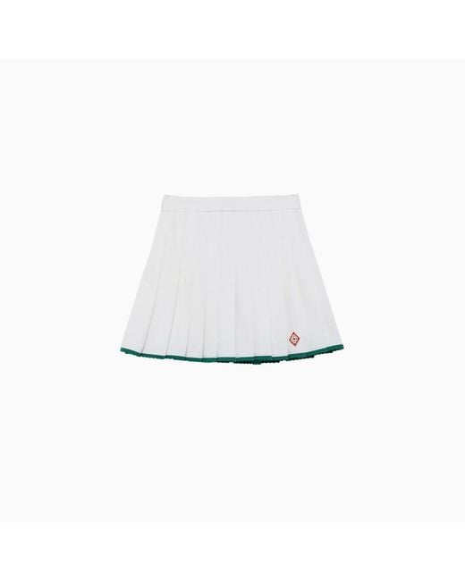 CASABLANCA White Scallop Edge Pleated Skirt