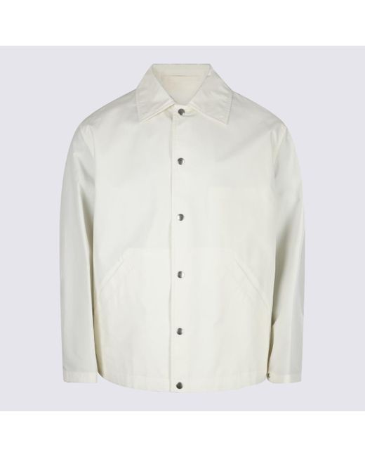 Jil Sander White Cotton Casual Jacket for men