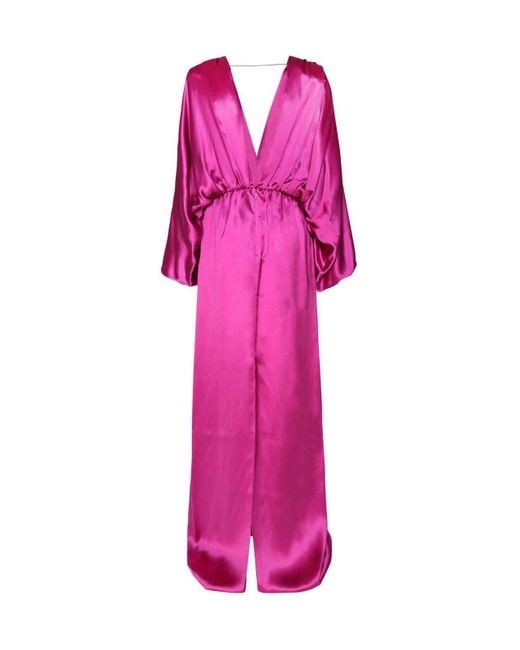 Gucci Pink Long Sleeved V-Neck Gown