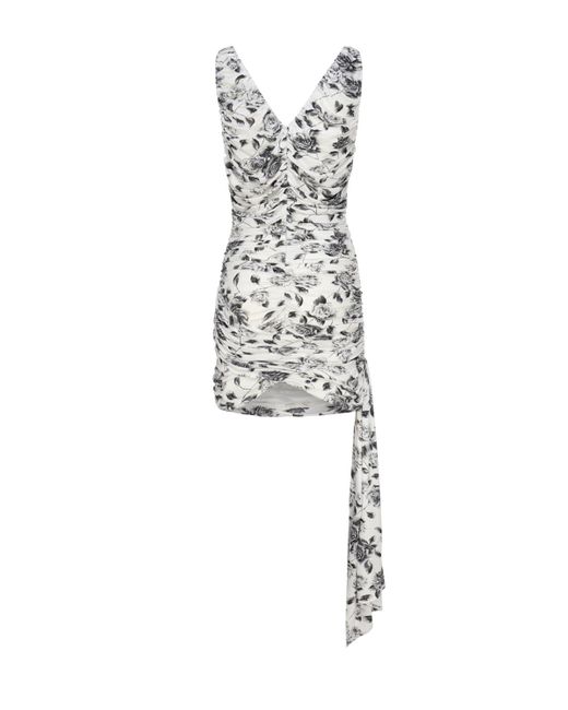 Magda Butrym White Sleeveless Jersey Minidress With Sash