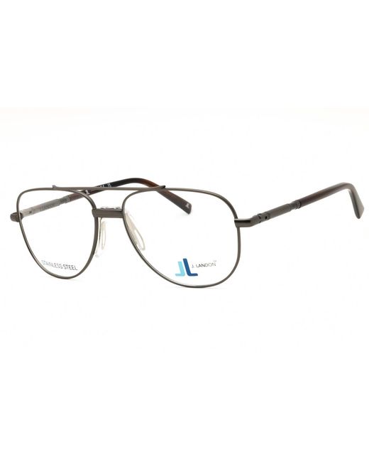 J. LANDON Black J. Landon Jl1010 Aviator Metal Frame Eyeglasses — Gunmetal