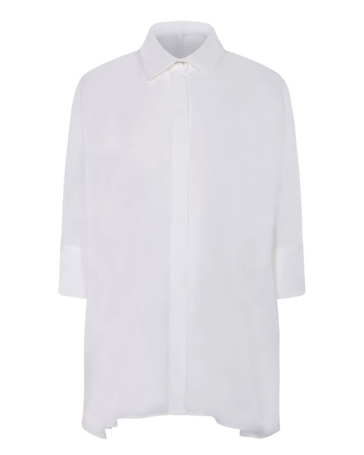 Blanca Vita White Silk Blend Shirt